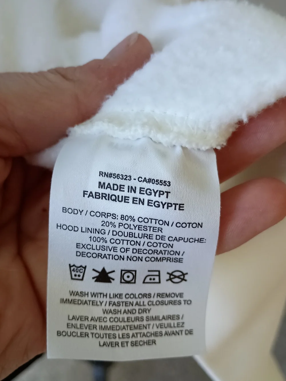 NWOT Nike White 100% Cotton Full-Zip Hoodie with Hood and Kangaroo Pockets_S